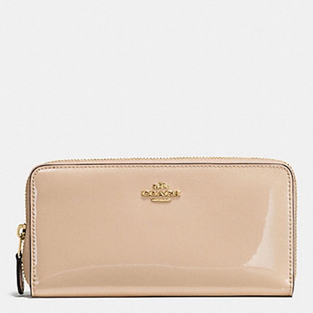 BOXED ACCORDION ZIP WALLET IN SMOOTH LEATHER